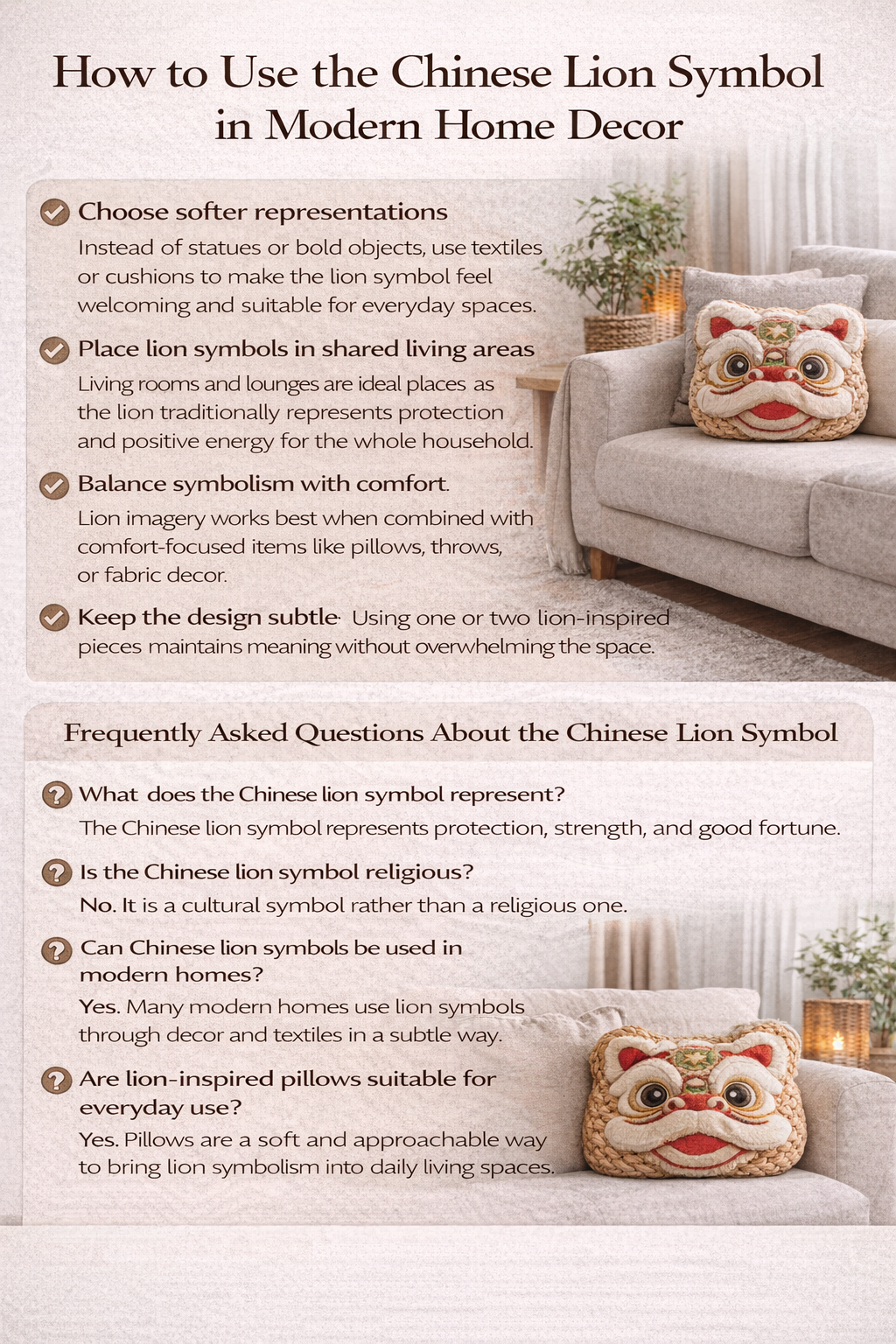 Chinese Lion Symbol Meaning in Home Decor